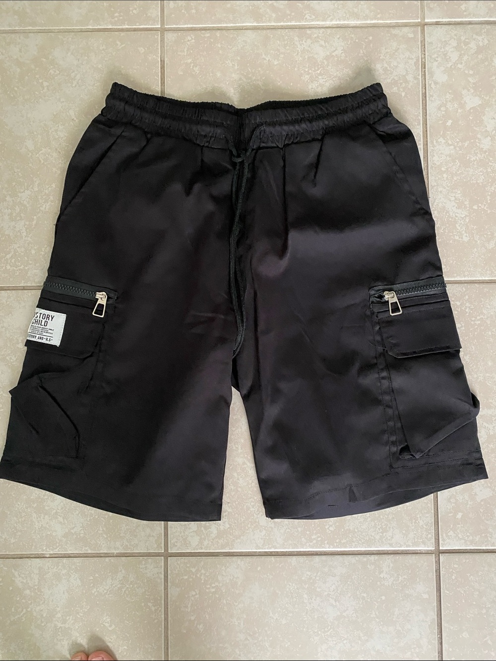 Tory Burch Black Men's Cargo Shorts with Zippered Pockets